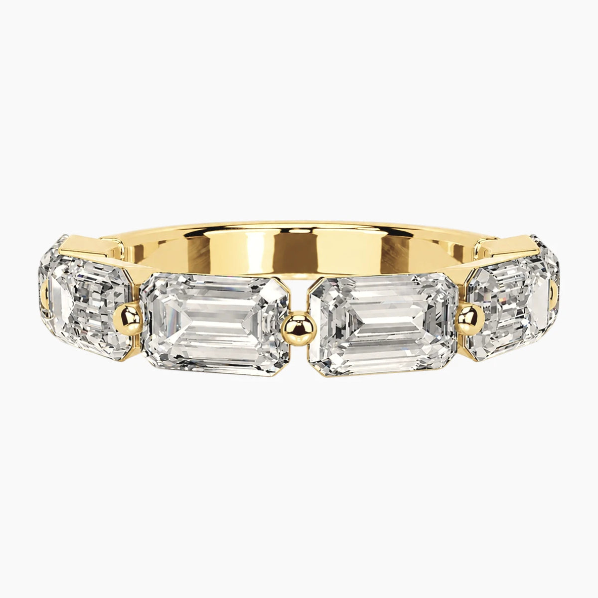 Lumina Deco  Luxe Horizontal Emerald Cut Moissanite Ring