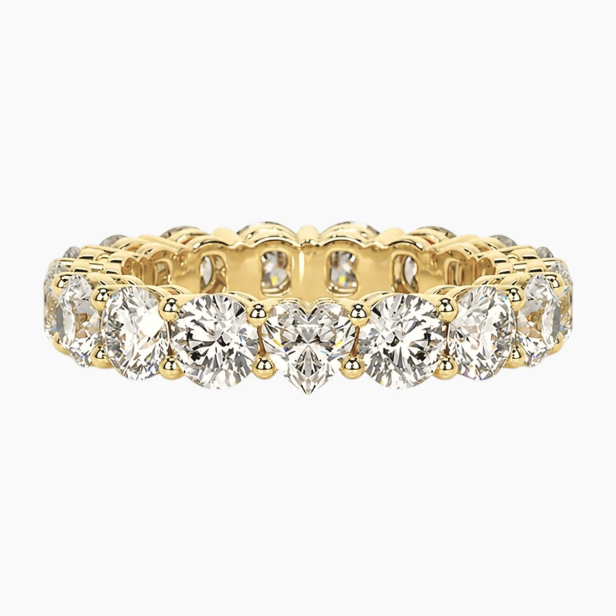 Luminous Heart Center Moissanite Full Eternity Ring