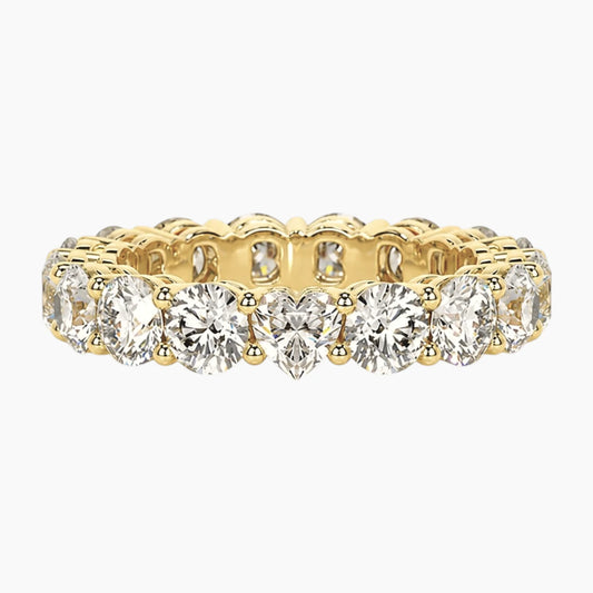 Luminous Heart Center Moissanite Full Eternity Ring