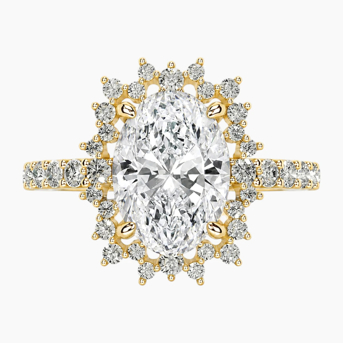 Eternal Radiance 2CT Oval Cut Hidden Halo Moissanite Engagement Ring