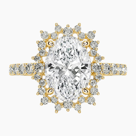 Eternal Radiance 2CT Oval Cut Hidden Halo Moissanite Engagement Ring