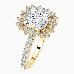 Celestial Grace 2CT Princess Cut Hidden Halo Moissanite Engagement Ring