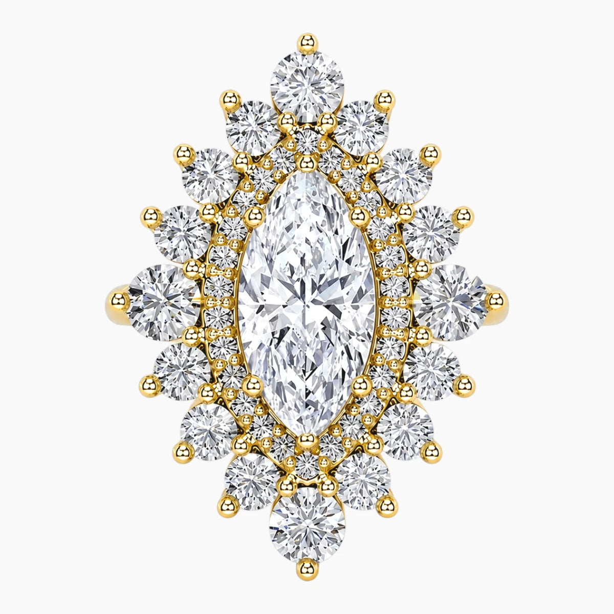 Lumière Blossom 1 Carat Marquise Cut Moissanite Ring