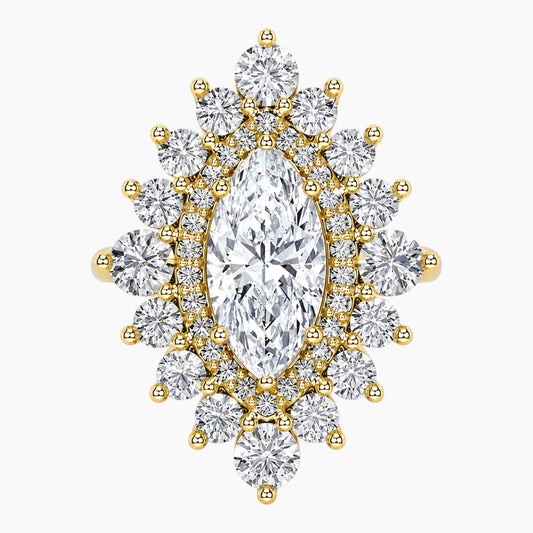 Lumière Blossom 1 Carat Marquise Cut Moissanite Ring