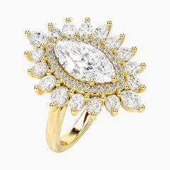 Lumière Blossom 1 Carat Marquise Cut Moissanite Ring