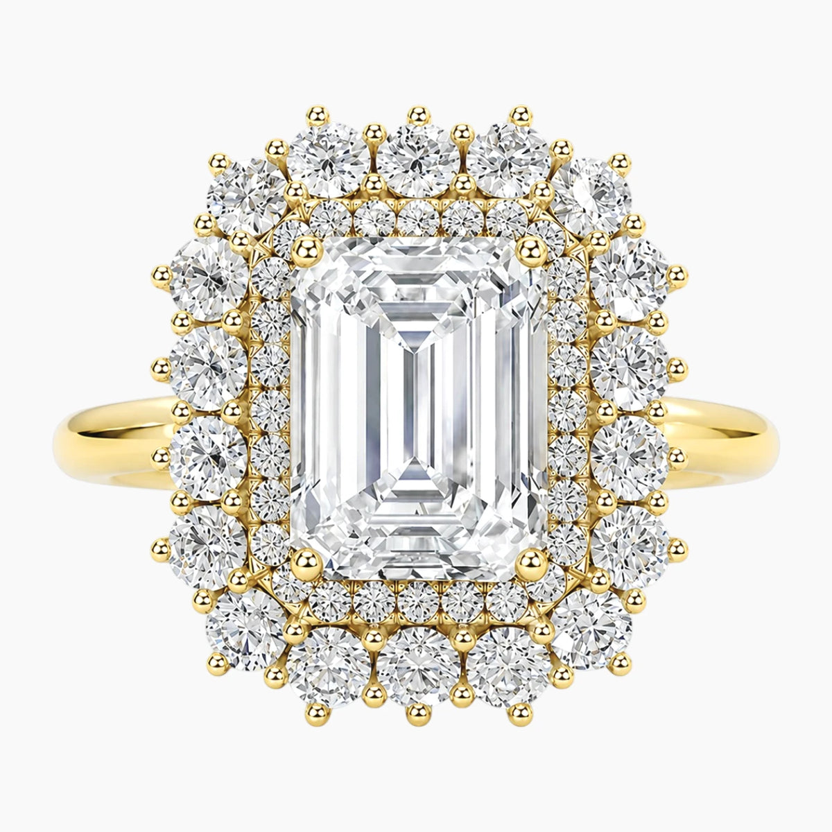 Lumière Royale 2 Carat Emerald Cut Moissanite Ring