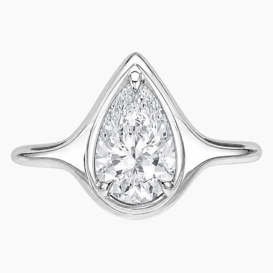 Lumière Poire 2 Carat Pear Cut Moissanite Ring