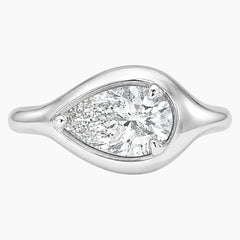 Lumière Poire 2 Carat Horizontal Pear Cut Moissanite Ring