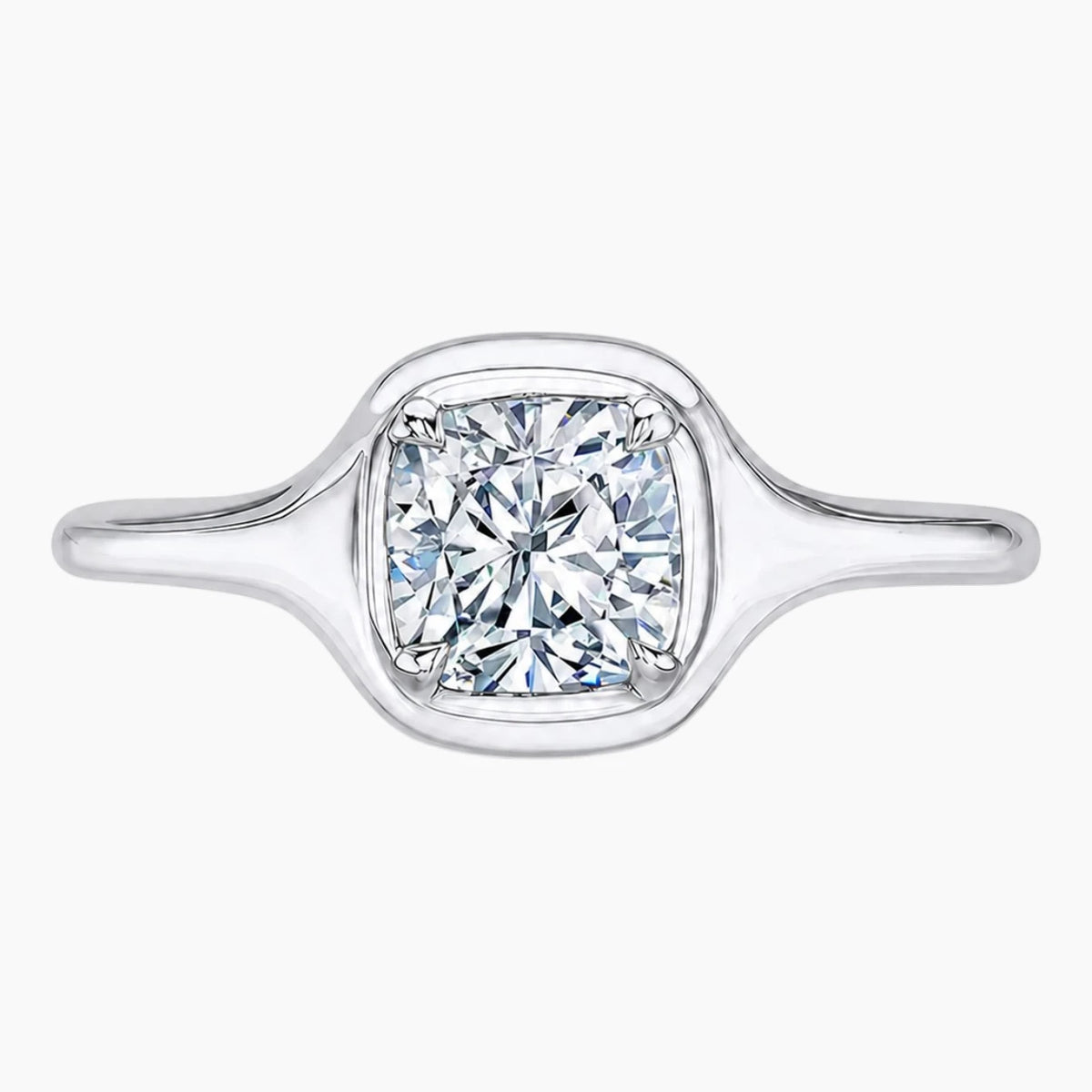 Éclat Lumière 1 Carat Cushion Cut Moissanite Ring