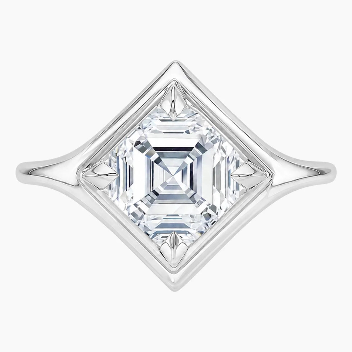 Lumière Éternel 1 Carat Asscher Cut Moissanite Solitaire Ring