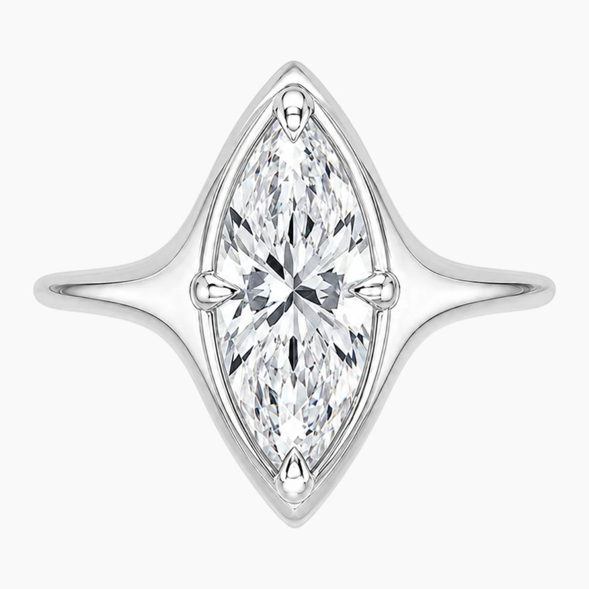 Lumière Éternel 2 Carat Marquise Moissanite Solitaire Ring