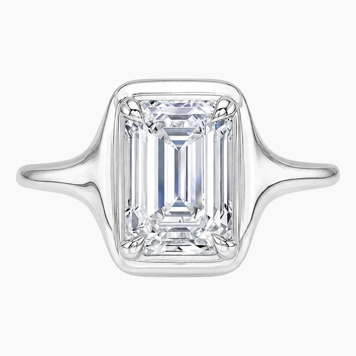 Lumière Éternel 3 Carat Emerald Cut Moissanite Solitaire Ring