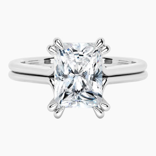 Éclat Lumière 2 Carat Radiant Cut Double Shank Moissanite Ring