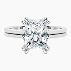 Éclat Lumière 2 Carat Radiant Cut Double Shank Moissanite Ring