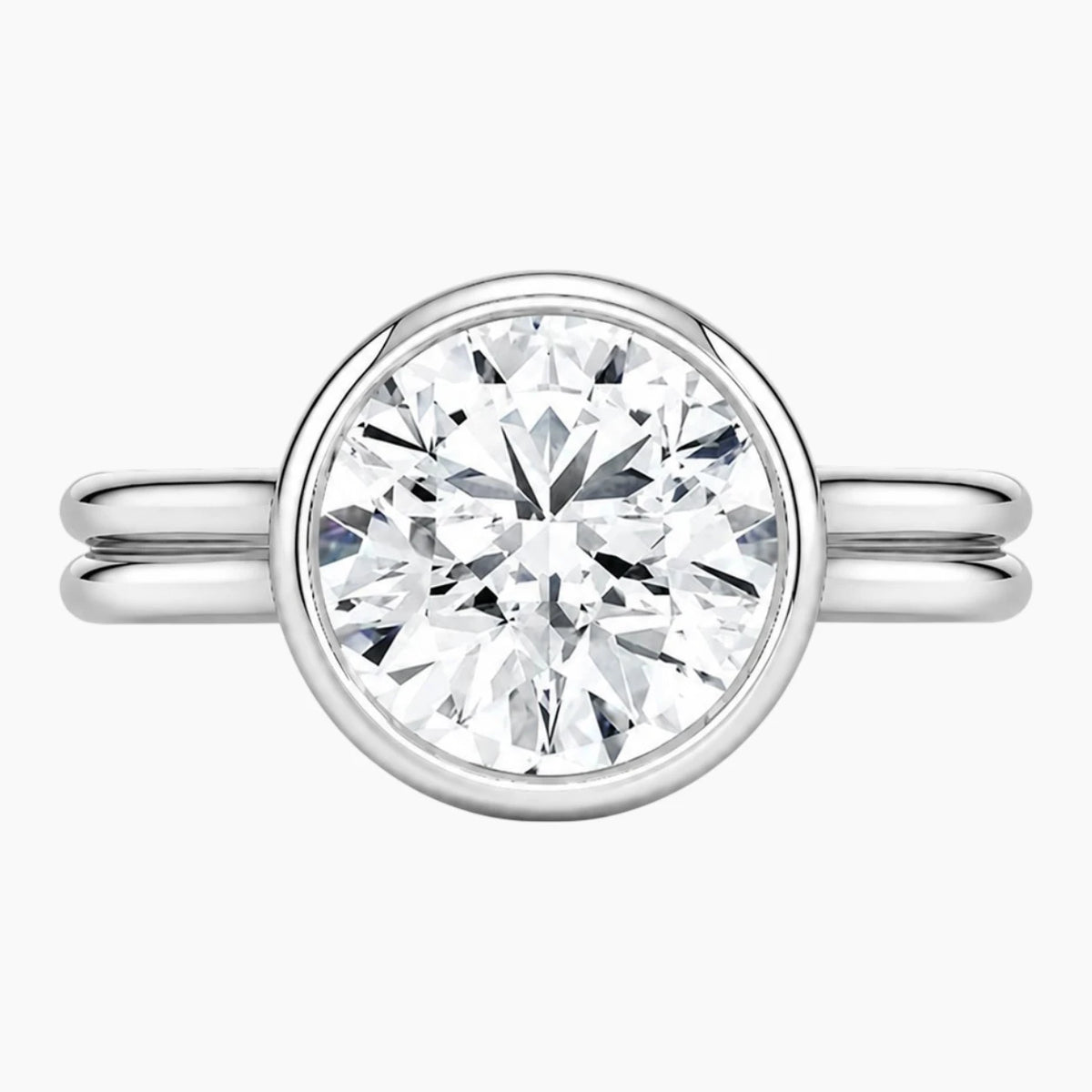 Aurelia Lumière 2 Carat Round Cut Moissanite Double Band Ring