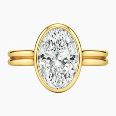 Aurelia Lumière 2 Carat Oval Cut Moissanite Double Band Ring