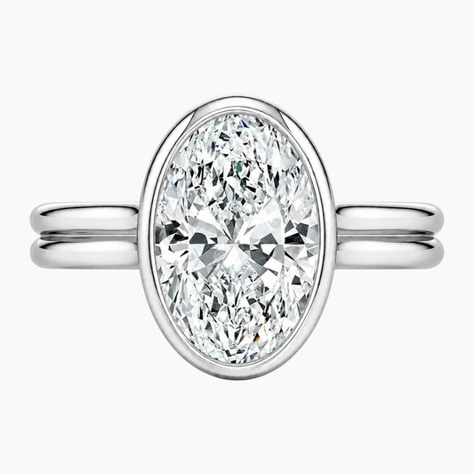 Aurelia Lumière 2 Carat Oval Cut Moissanite Double Band Ring