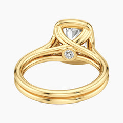 Aurelia Lumière 2 Carat Elongated Cushion Cut Moissanite Double Band Ring