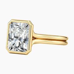 Aurelia Lumière 2 Carat Radiant Cut Moissanite Double Band Ring