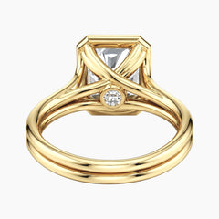 Aurelia Lumière 2 Carat Radiant Cut Moissanite Double Band Ring