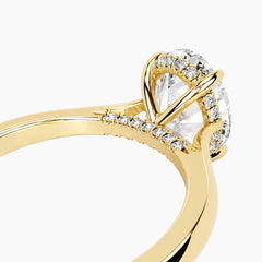 Amélie Écla 2 Carat Oval Cut Moissanite Hidden Halo Tapered Shank Ring