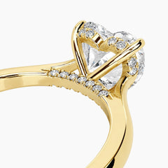 Amélie Écla 2 Carat Heart Cut Moissanite Hidden Halo Tapered Shank Ring