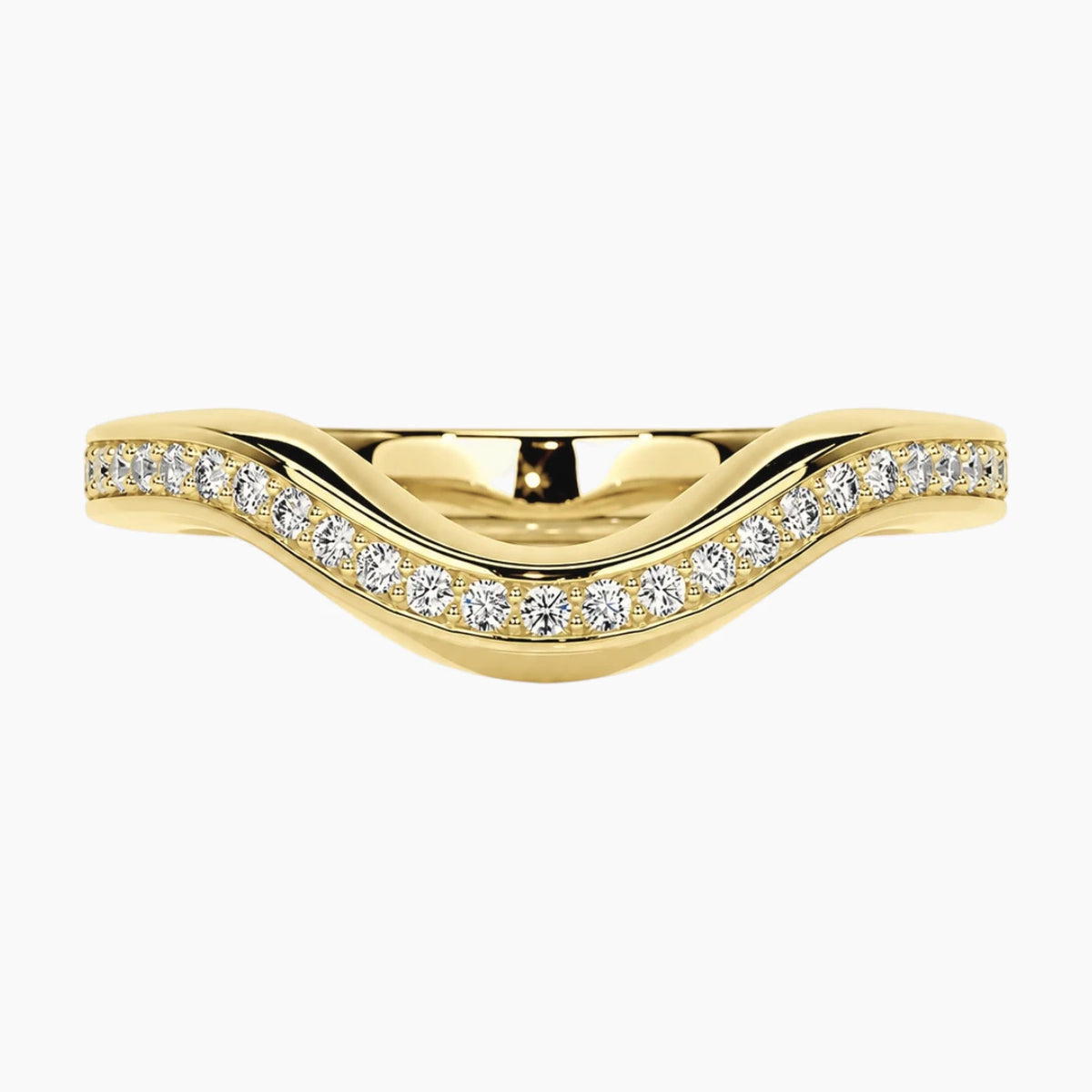 Celestial Arch Pavé Moissanite Curved Band