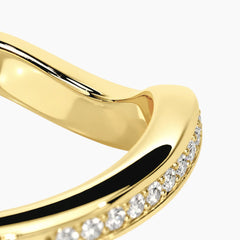 Celestial Arch Pavé Moissanite Curved Band