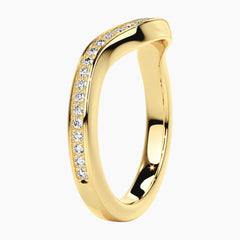 Celestial Arch Pavé Moissanite Curved Band
