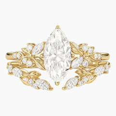 The Elysian Flora Marquise Diamond Bridal Set