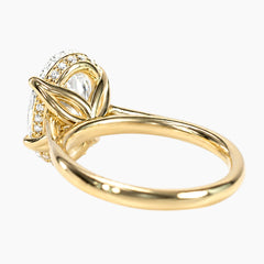 Luise Oval Solitaire Tulip Hidden Halo Moissanite Ring