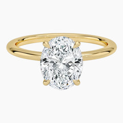 Luise Oval Solitaire Tulip Hidden Halo Moissanite Ring