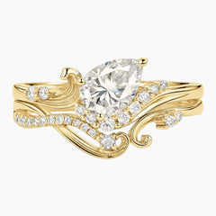 The Sovereign Dewdrop Moissanite Pear-Cut Stacking Set