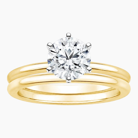 Aurelia Duet 1 Carat Round Moissanite Ring Set
