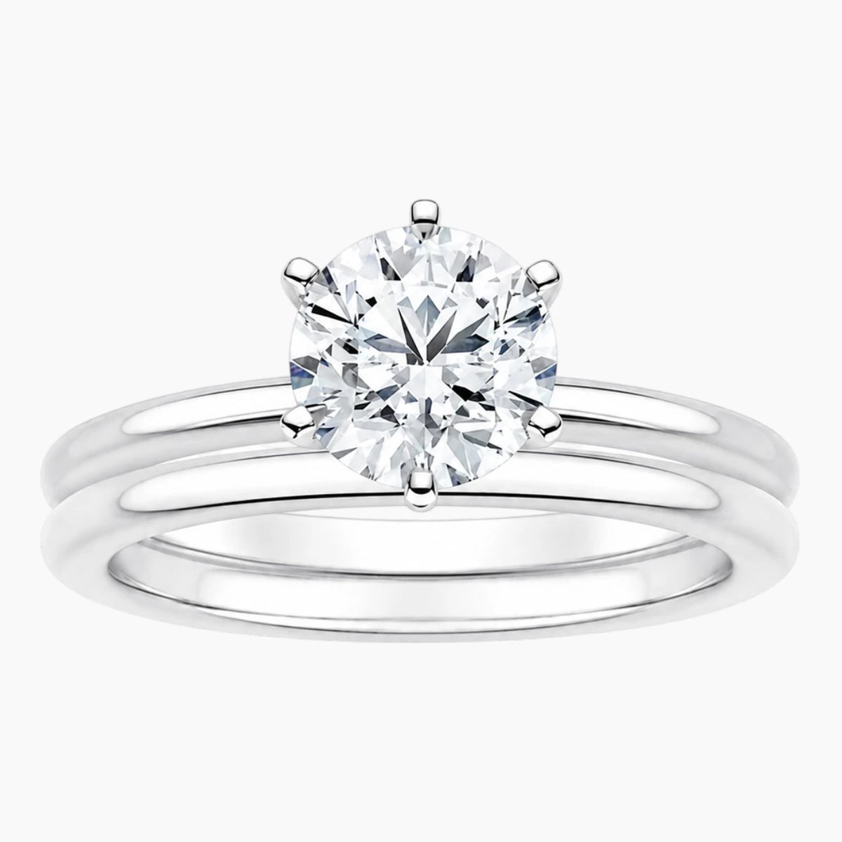 Aurelia Duet 1 Carat Round Moissanite Ring Set