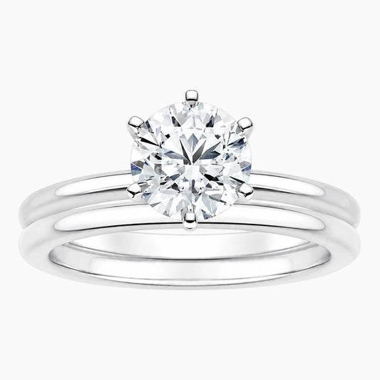 Aurelia Duet 1 Carat Round Moissanite Ring Set