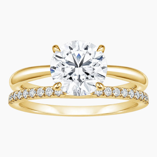 Aurelia Duet 1 Carat Round Cut Open Moissanite Ring Set