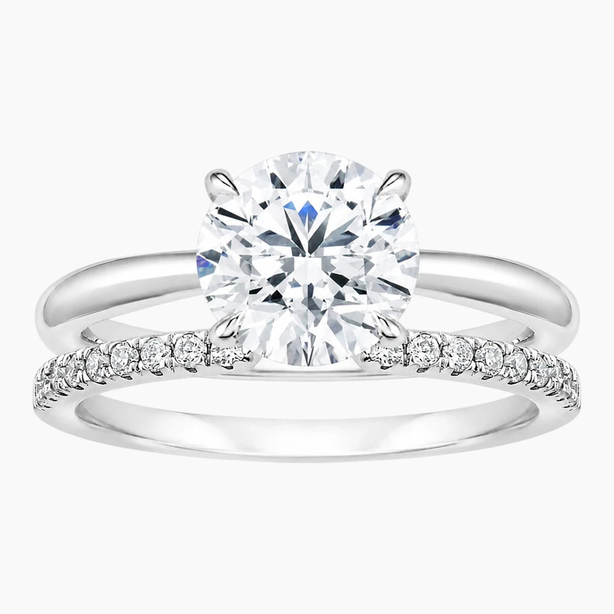 Aurelia Duet 1 Carat Round Cut Open Moissanite Ring Set