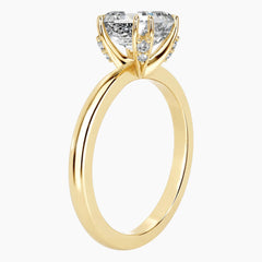 Elara Asscher Cut Four-Prong Setting 3 Carat Moissanite Ring