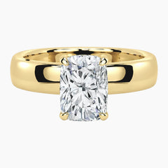 Aveline Elongated Cushion Cut Hidden Halo Moissanite Ring with 3.5mm Band