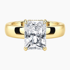 Aveline Radiant Cut Hidden Halo Moissanite Ring with 3.5mm Band
