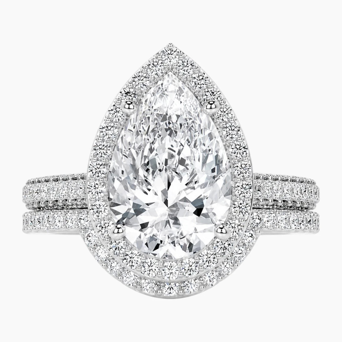 Aurelia Éternelle 5 Carat Pear Cut Moissanite Bridal Set