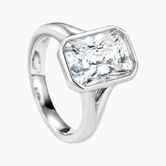 Elowen Radiant Cut 4.5 Carat Bezel Moissanite Ring