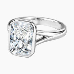 Elowen Radiant Cut 4.5 Carat Bezel Moissanite Ring