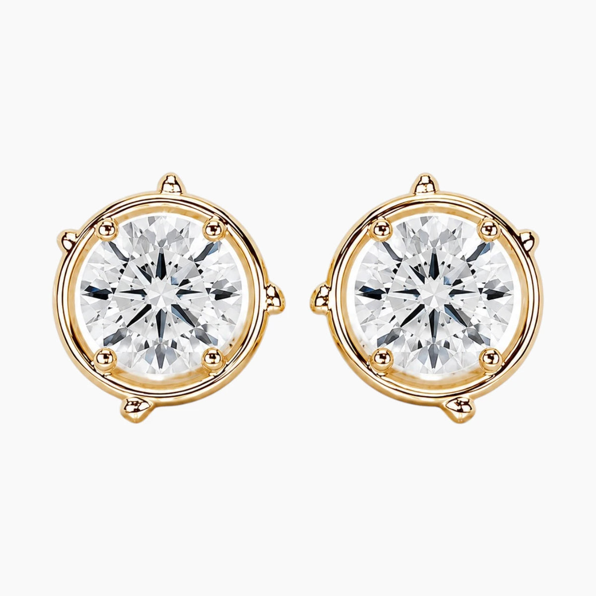 Fleuréa Round Moissanite Stud Earrings
