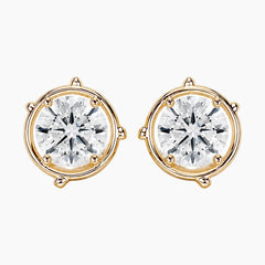 Fleuréa Round Moissanite Stud Earrings