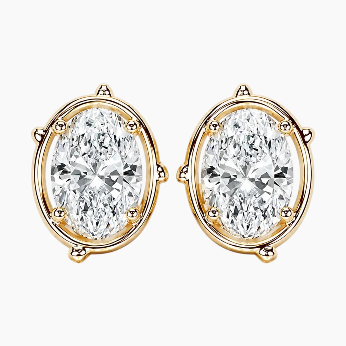 Fleuréa Oval Moissanite Stud Earrings