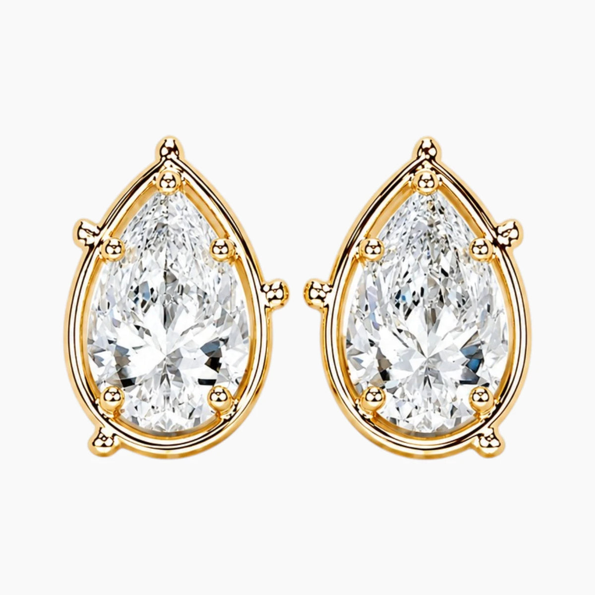 Fleuréa Pear Moissanite Stud Earrings