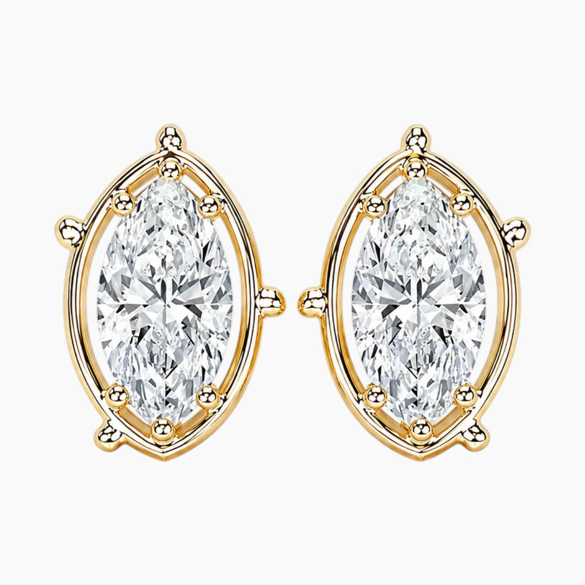 Fleuréa Marquise Moissanite Stud Earrings