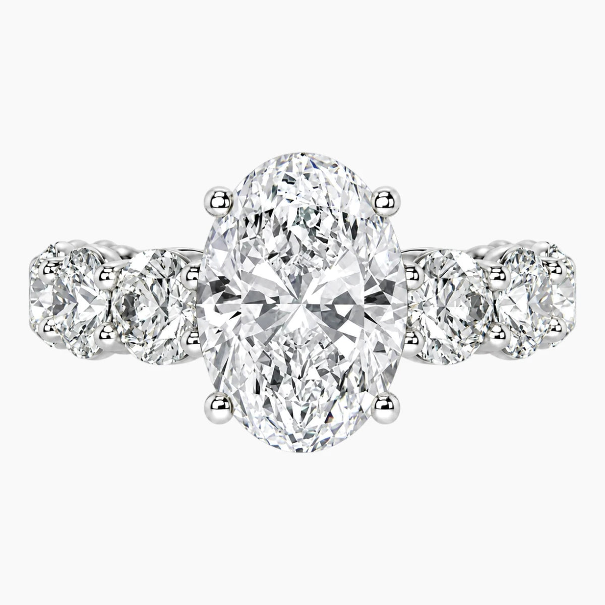 Élarisse Oval Nine-Stone Moissanite Engagement Ring